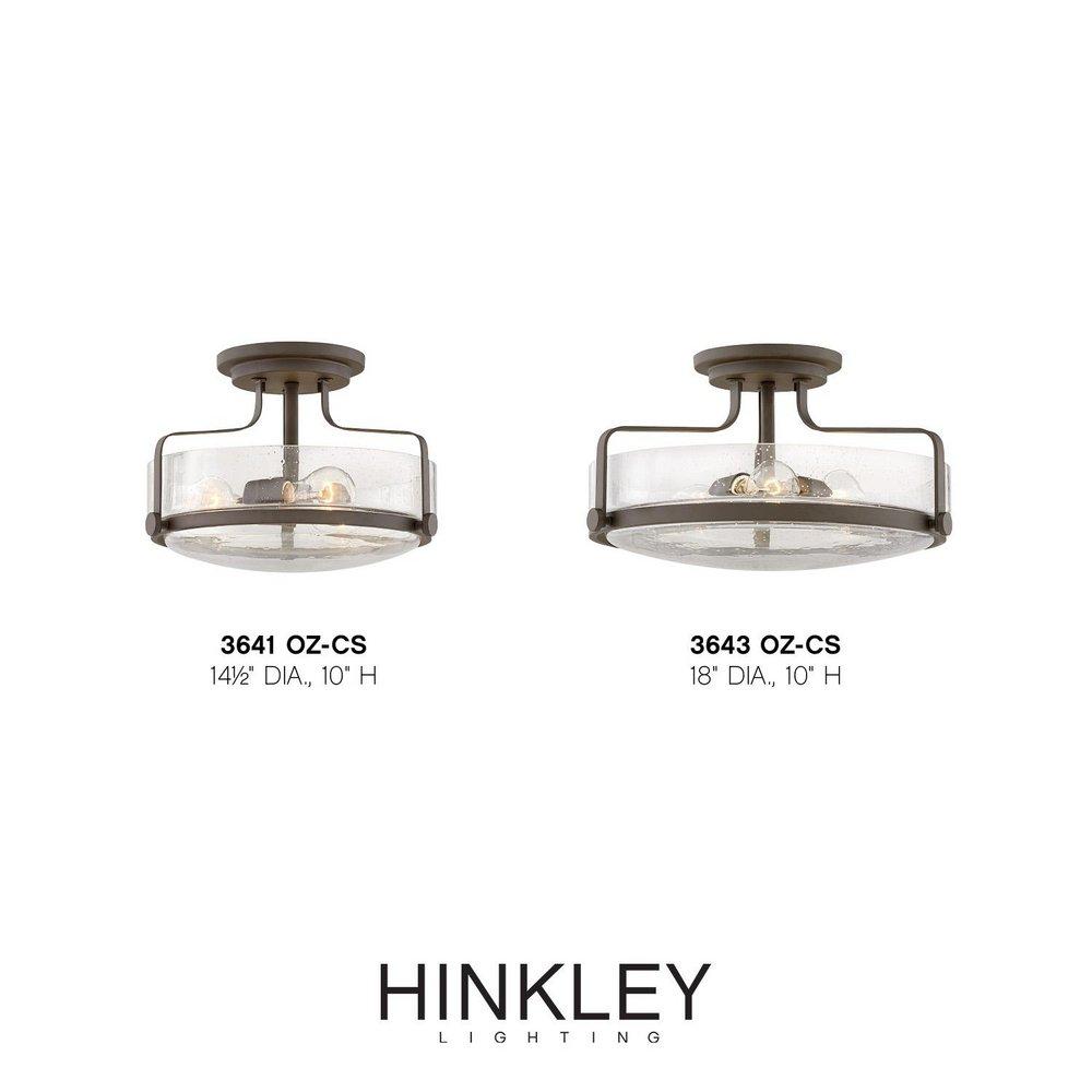 Hinkley Oil Rubbed Bronze 100W 3-Light Semi-Flush Mount Ceiling Fixture 