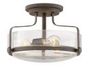 Hinkley Oil Rubbed Bronze 100W 3-Light Semi-Flush Mount Ceiling Fixture 