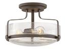 100W 3-Light Semi-Flush Mount Ceiling Fixture in Oil Rubbed Bronze