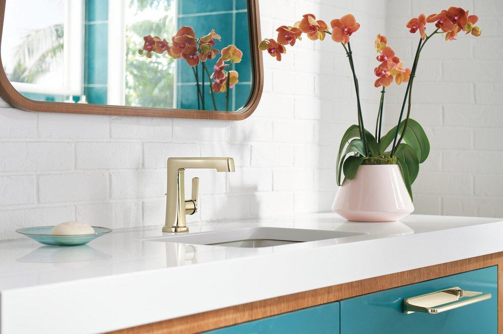 Brizo Brilliance Polished Nickel Single Handle Monoblock Bathroom Sink Faucet 