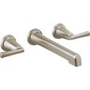 Two Handle Wall Mount Bathroom Sink Faucet in Luxe Nickel (Handles Sold Separately)