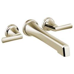 Two Handle Wall Mount Tub Filler in Luxe Steel