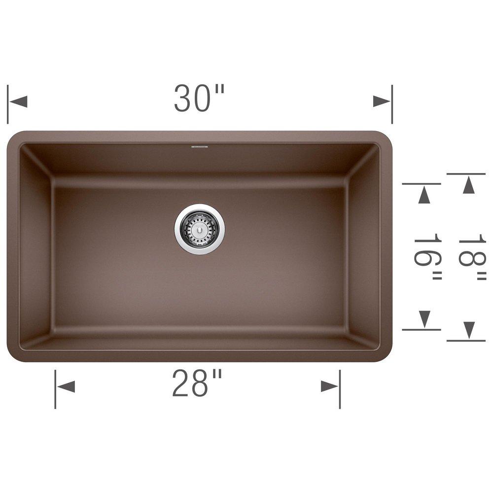 BLANCO Café 30 x 18 in. No Hole Composite Single Bowl Undermount Kitchen Sink 