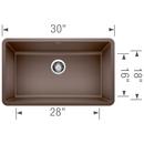 BLANCO Café 30 x 18 in. No Hole Composite Single Bowl Undermount Kitchen Sink 