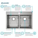 Elkay Polished Satin 33 x 22 in. Stainless Steel Double Bowl Dual Mount Kitchen Sink in Polished Satin 