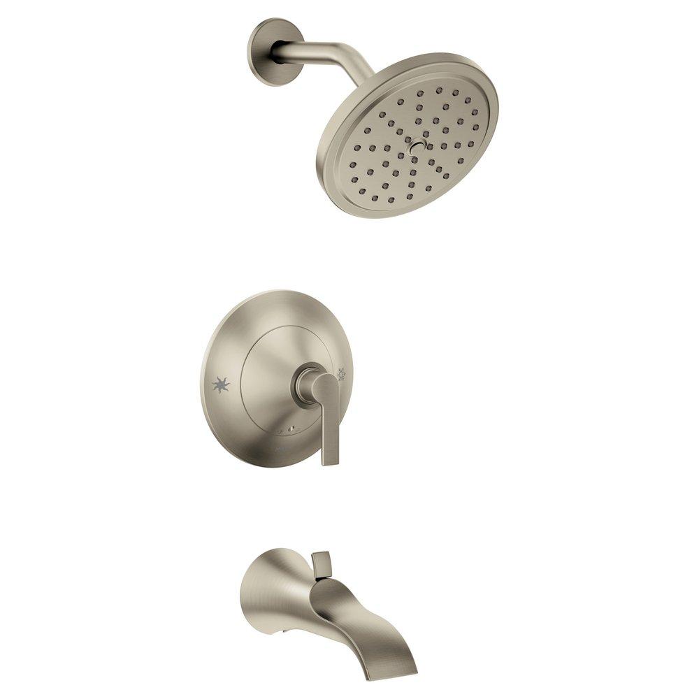 Moen Brushed Nickel Single Handle Single Function Bathtub & Shower Faucet (Trim Only) 