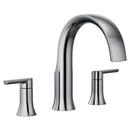 Moen Polished Chrome Double Lever Handle 3 Hole Widespread High Arc Roman Tub Faucet Trim Only 