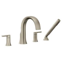 Two Handle Roman Tub Faucet with Hand Shower in Brushed Nickel (Trim Only)
