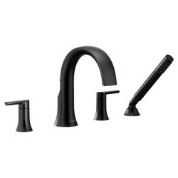 Two Handle Roman Tub Faucet with Hand Shower in Matte Black (Trim Only)
