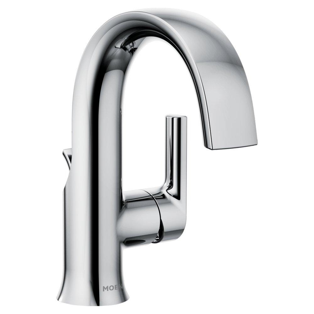Moen Chrome Single Handle Monoblock Bathroom Sink Faucet 