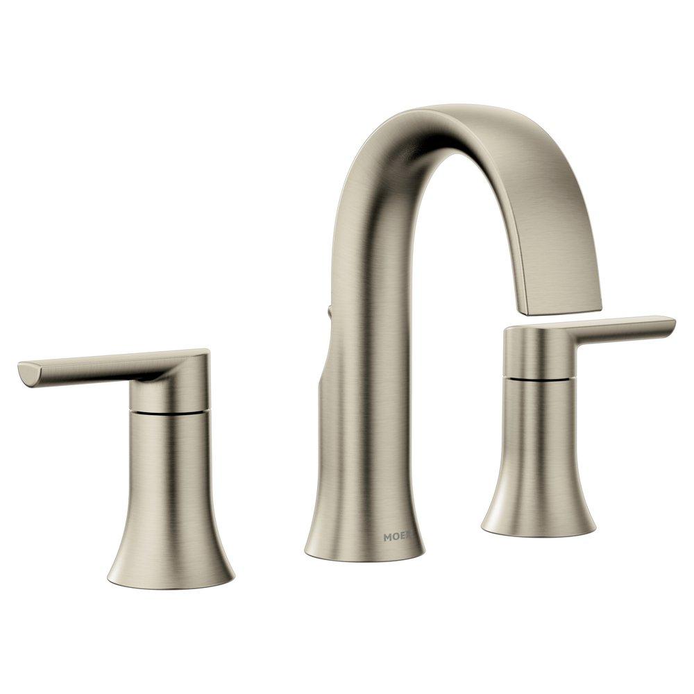 Moen Brushed Nickel Two Handle Widespread Bathroom Sink Faucet (Trim Only) 