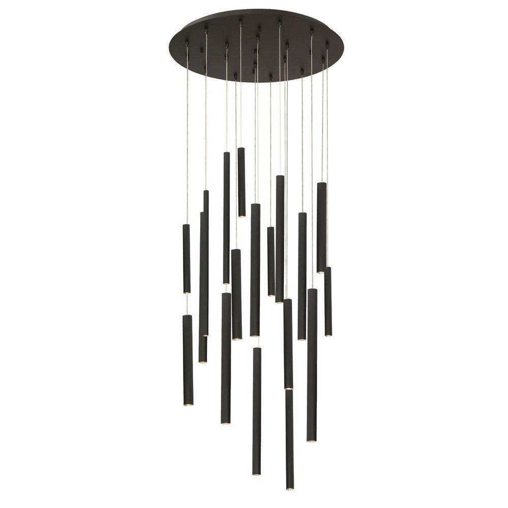Eurofase Black 117-1/4 in. 18W 1-Tier 18-Light LED Contemporary Chandelier 