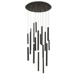 117-1/4 in. 18W 1-Tier 18-Light LED Contemporary Chandelier in Black