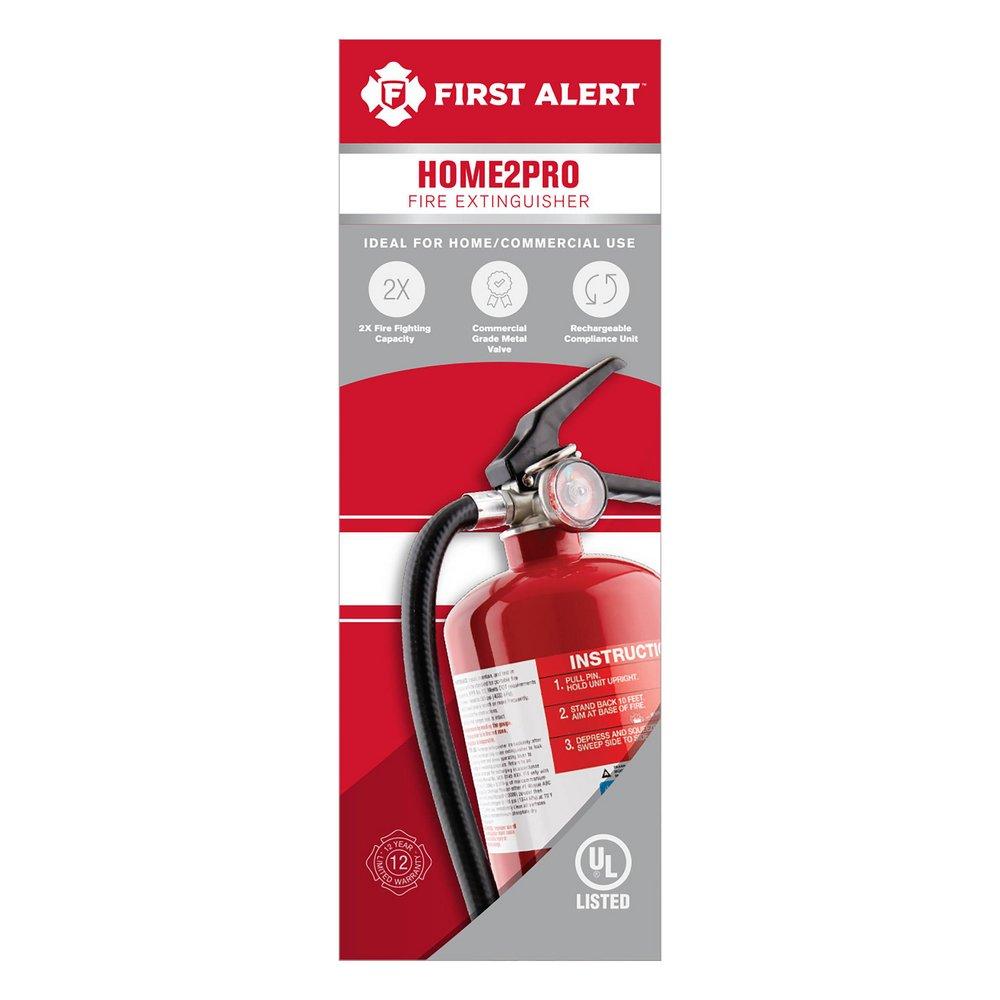 First Alert White Dry Powder, Steel and Plastic Fire Extinguisher in White 