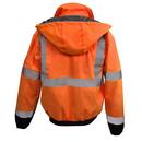Size XXXL Class-3 Waterproof Jacket with Quilted Liner in Hi-Viz Orange 