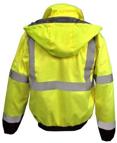 Radians Black Size XL Oxford Polyester Reusable Weatherproof Bomber Jacket and Quilted Built-in Liner 
