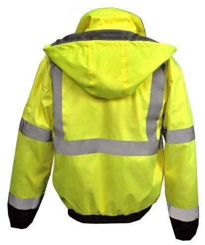 Radians Black Size XL Oxford Polyester Reusable Weatherproof Bomber Jacket and Quilted Built-in Liner 