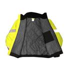 XXXL Size Class-3 Polyester, Oxford Polyester and 300D Weather Proof Bomber Jacket with Quilted Built-in Liner in Hi-Viz Green 