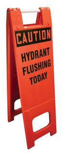 45 x 13 in. Caution Hydrant Flushing Today Sign in Orange