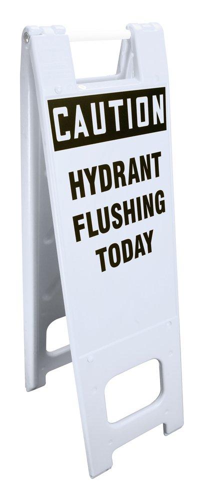 Accuform Signs White 45 x 13 in. Caution Hydrant Flushing Today Sign 