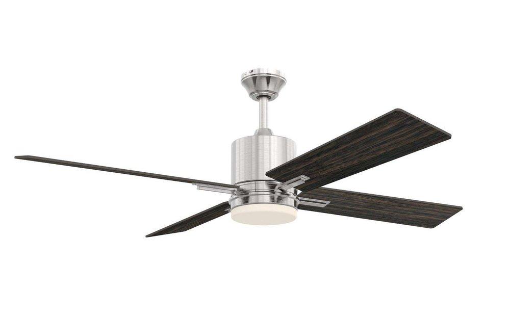 Craftmade Brushed Polished Nickel 52 in. 54W 4-Blade 1-Light Ceiling Fan 