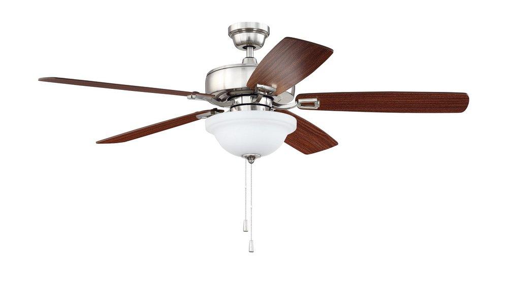 Craftmade Brushed Polished Nickel 52 in. 38W 5-Blade 1-Light Ceiling Fan 