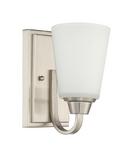 60 W 1-Light 8-1/2 in. Wall Sconce in Brushed Polished Nickel