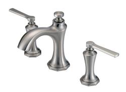 Two Handle Widespread Bathroom Sink Faucet in Brushed Nickel Lever Handle