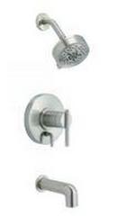 Single Handle Single Bathtub & Shower Faucet in Brushed Nickel Trim Only