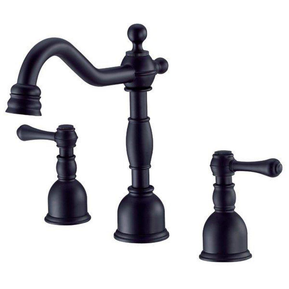 Gerber Plumbing Satin Black Two Handle Widespread Bathroom Sink Faucet Lever Handle 