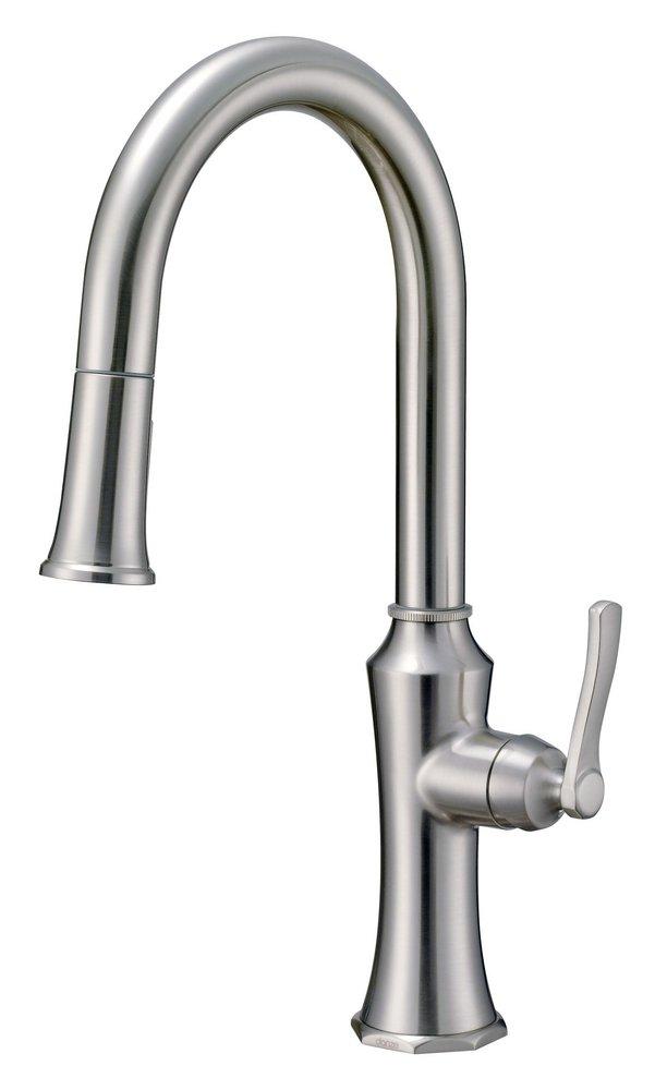 Gerber Plumbing Stainless Steel Single Handle Pull Down Kitchen Faucet 