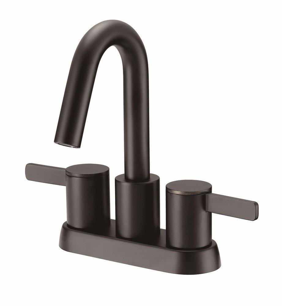 Gerber Plumbing Satin Black Two Handle Centerset Bathroom Sink Faucet Lever Handle 