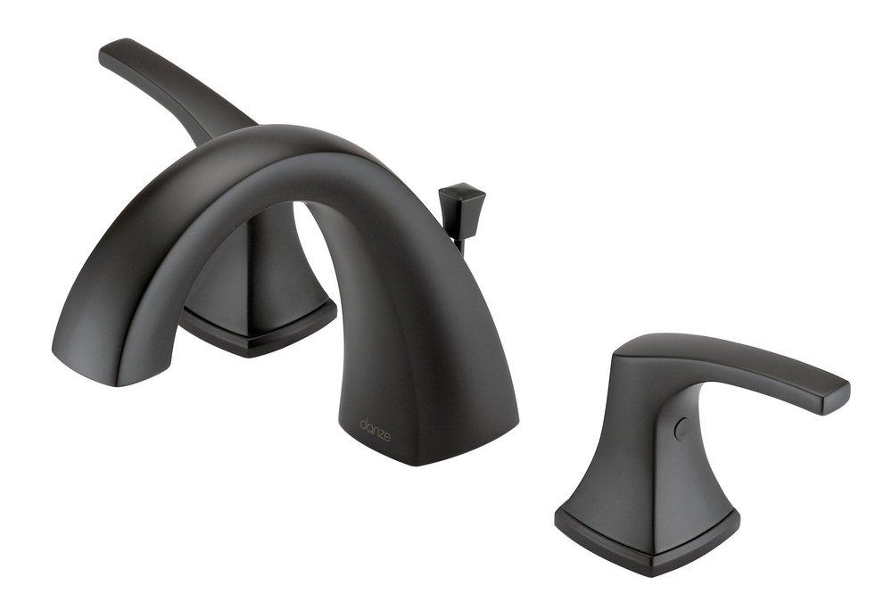 Gerber Plumbing Satin Black Two Handle Widespread Bathroom Sink Faucet Lever Handle 