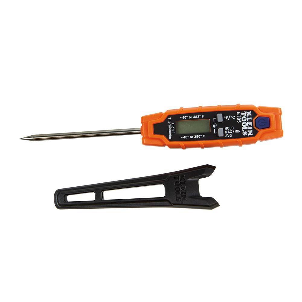 Klein Tools Black 6-1/4 in. -40 to 482 Deg F (-40 to 250 Deg C) Thermometer 