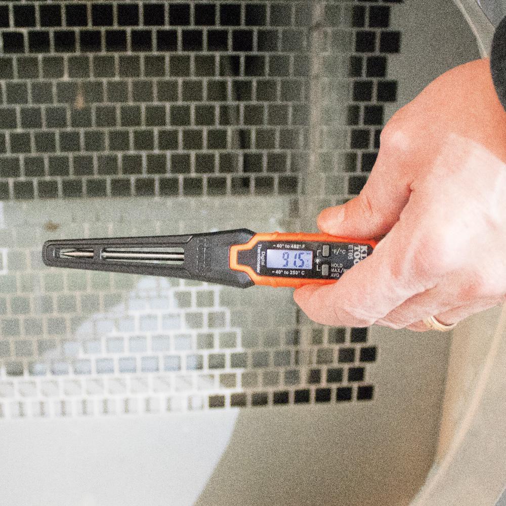 Klein Tools Black 6-1/4 in. -40 to 482 Deg F (-40 to 250 Deg C) Thermometer 