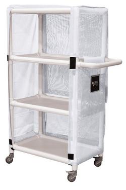 PVC Linen Cart with Shelves in White