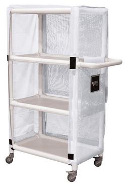 PVC Linen Cart with Shelves in White