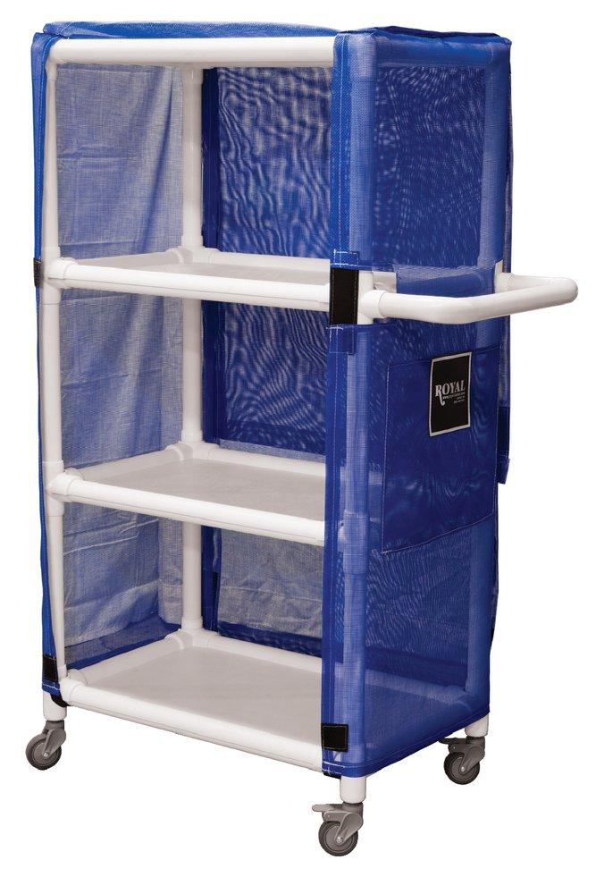 Royal Basket Trucks Blue PVC Linen Cart 