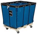 Steel and Vinyl Knockdown Basket Truck with Wood Base in Blue