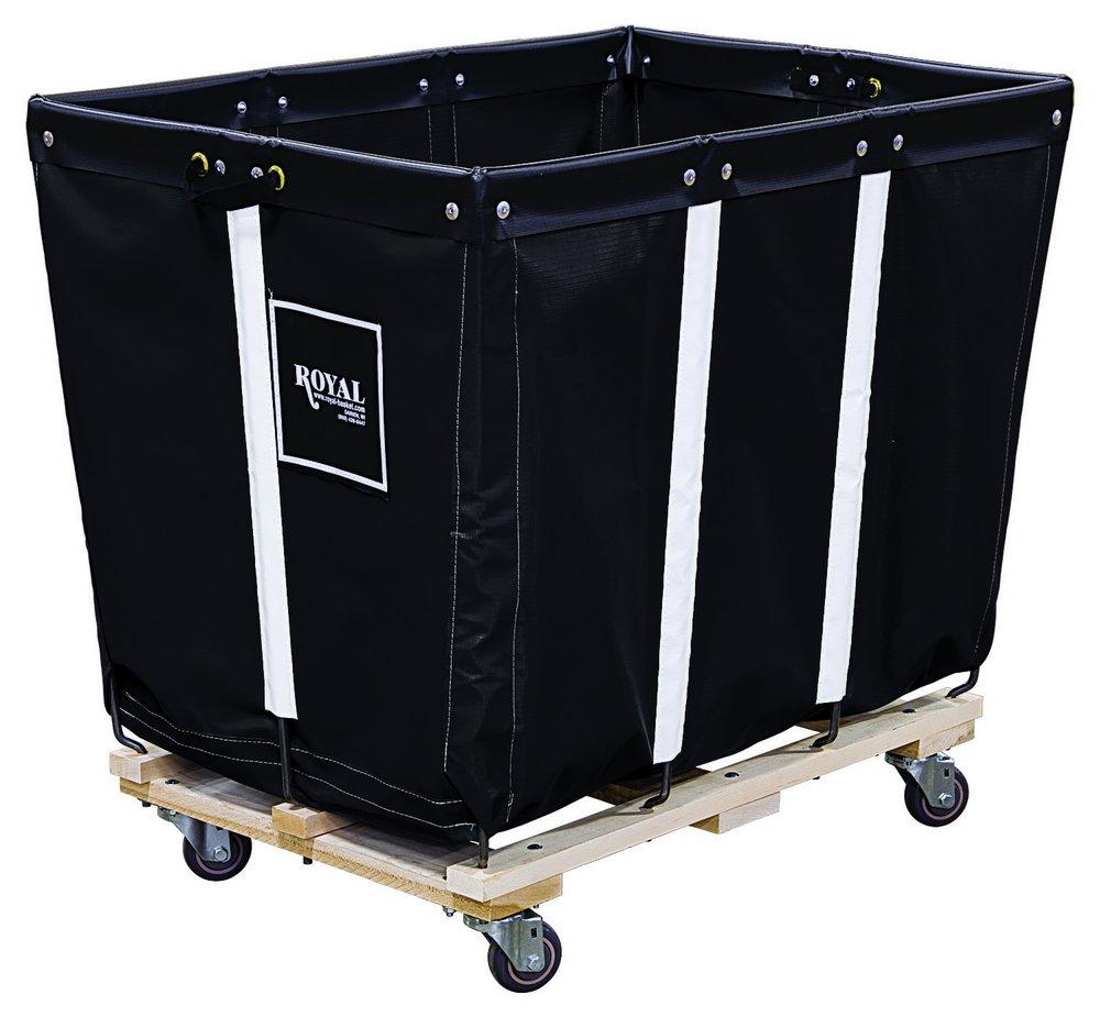 Royal Basket Trucks Black Vinyl Permanent Liner Basket Truck with Wood Base 