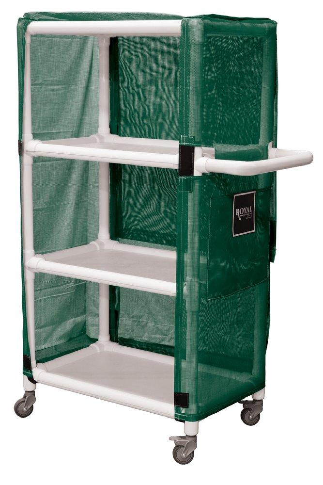 Royal Basket Trucks Green PVC Linen Cart 