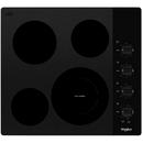 24 in. Smoothtop 4-Burner Electric Cooktop in Black