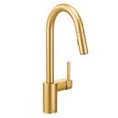 Single Handle Pull Down Kitchen Faucet in Brushed Gold