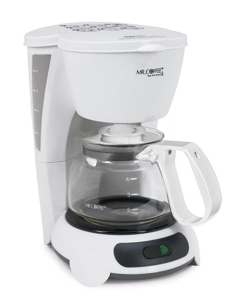 Sunbeam Hospitality White 6-3/10 in. 4 Cup Auto-Off Pause N Serve Coffee Maker with Glass Carafe 