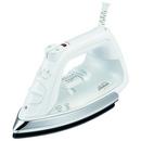 5-1/10 in. 3-Way Auto-Off Drip Free Nonstick Self Clean Soleplate Motion Smart Shot of Steam Spray Mist Mid-Size Steam Iron with Chrome Skirt in White