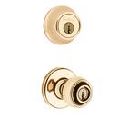Entry Knob with Single Deadbolt in Polished Brass