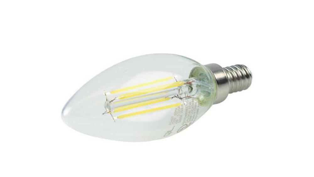 TCP Warm White B10 LED Bulb Candelabra E-12 Base 2700 Kelvin 330 Degree Dimmable 120V in Warm White 