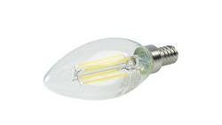 4W B10 LED Bulb Candelabra E-12 Base 2700 Kelvin 330 Degree Dimmable 120V in Warm White