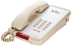 Single-Line Basic Hotel Telephone with Message Waiting Light in Ash