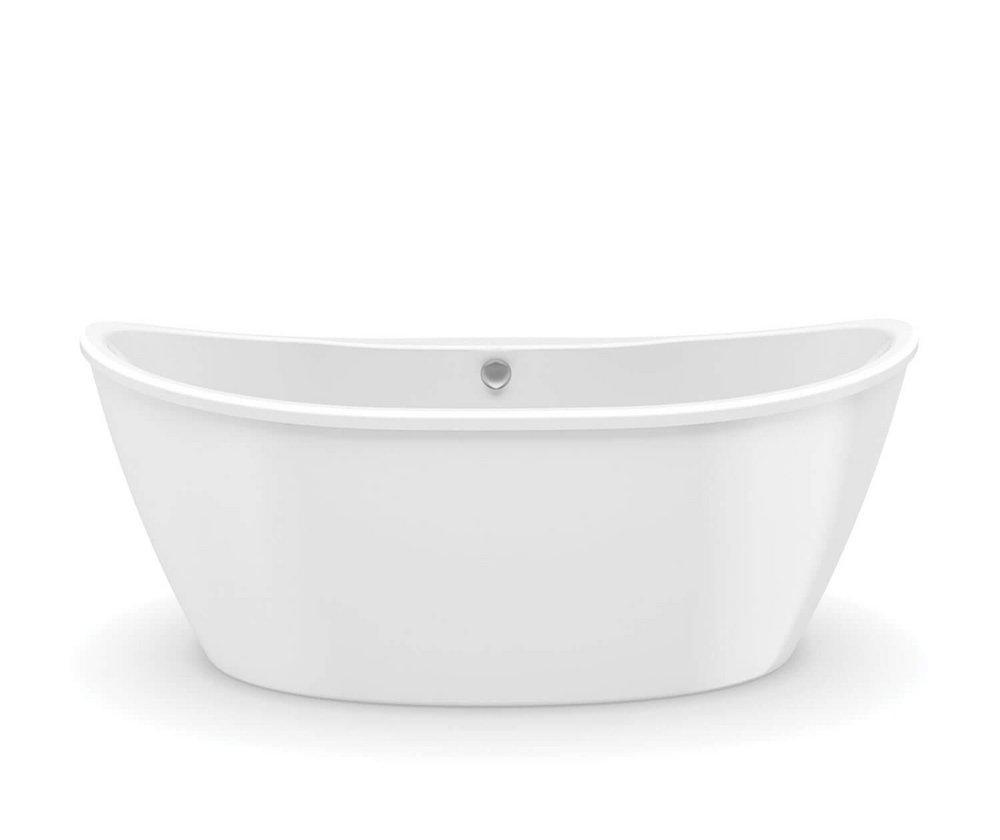 MAAX White 66 x 36 in. Freestanding Bathtub with Rear Center Drain 